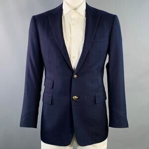 RALPH LAUREN Size 42 Navy Cashmere Twill Notch Lapel Sport Coat